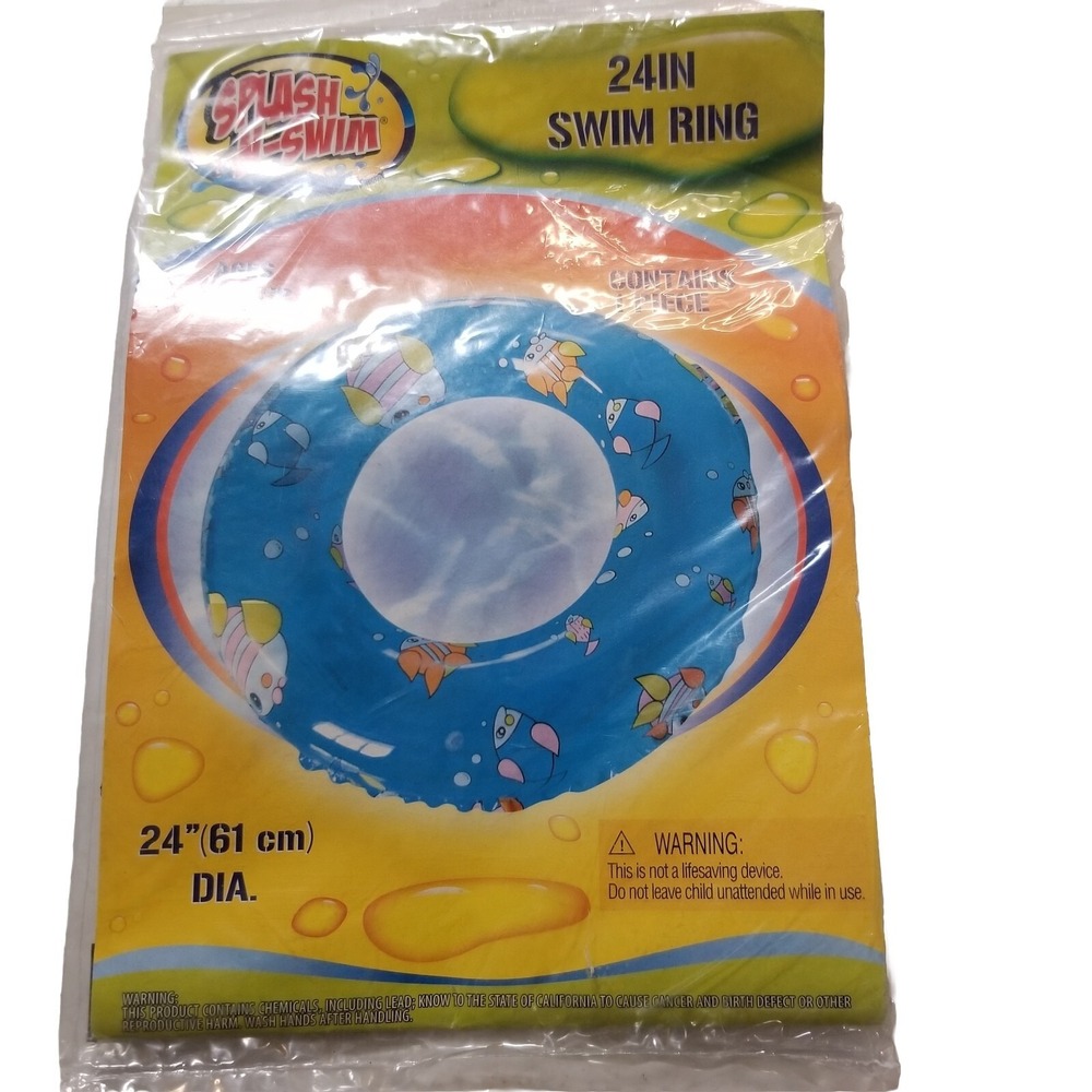 Splash-n-Swim 24" Ring Blue Fish‎ Float New